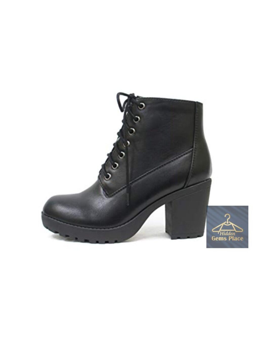 Soda Combat Lug Sole Platform Ankle Bootie Chunky Heel Lace Up Side Zipper